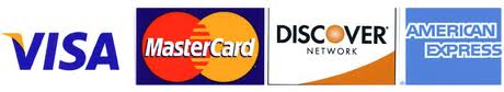 Visa, Mastercard, American Express, Discover